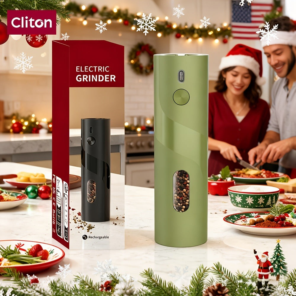 Electric Salt and Pepper Grinder Set with LED Light & Gravity Sensor, USB Rechargeable, Top-Fill