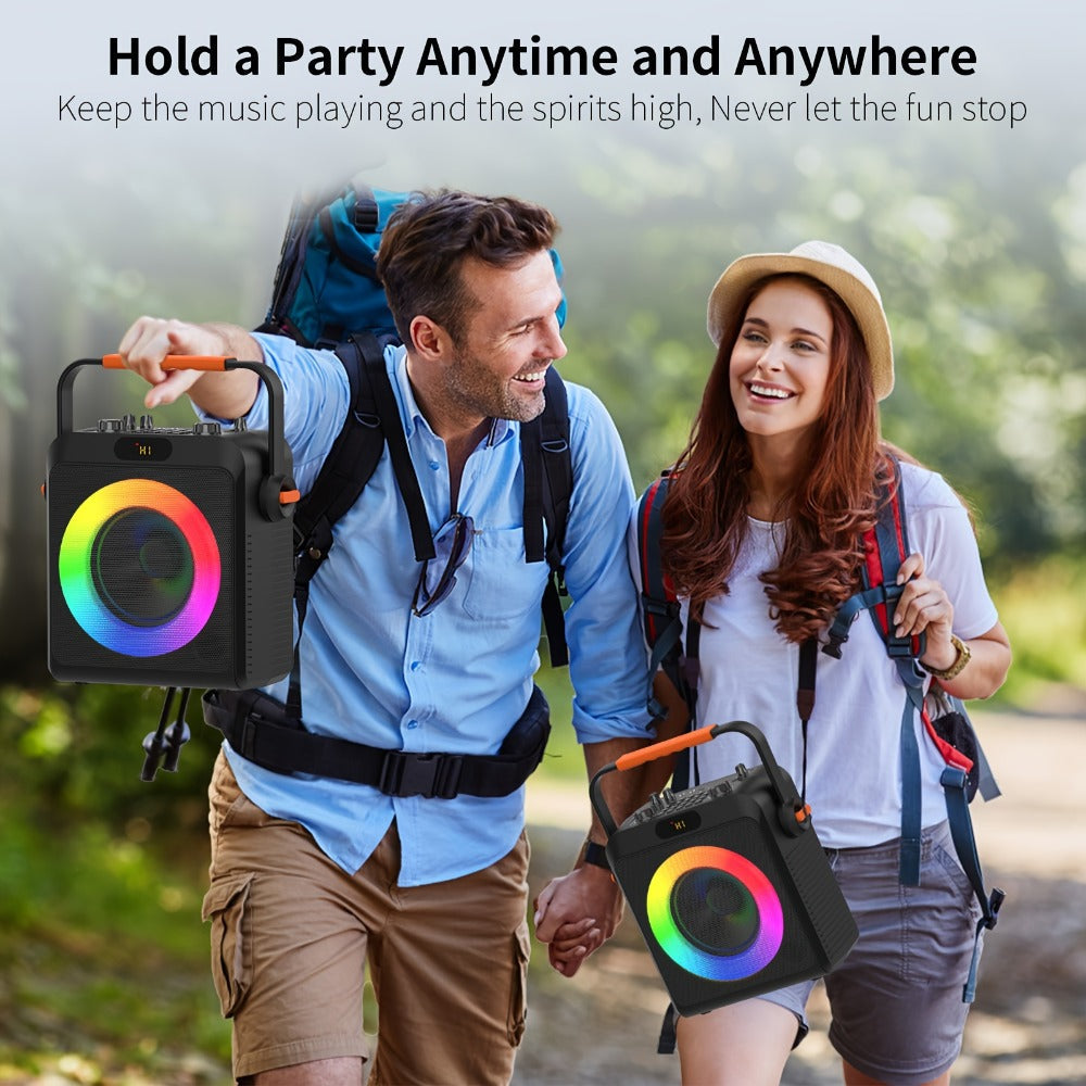Karaoke Machine, JYX T19-T for Adults 2 Microphones & RGB Light Show, Wireless Bluetooth Speaker