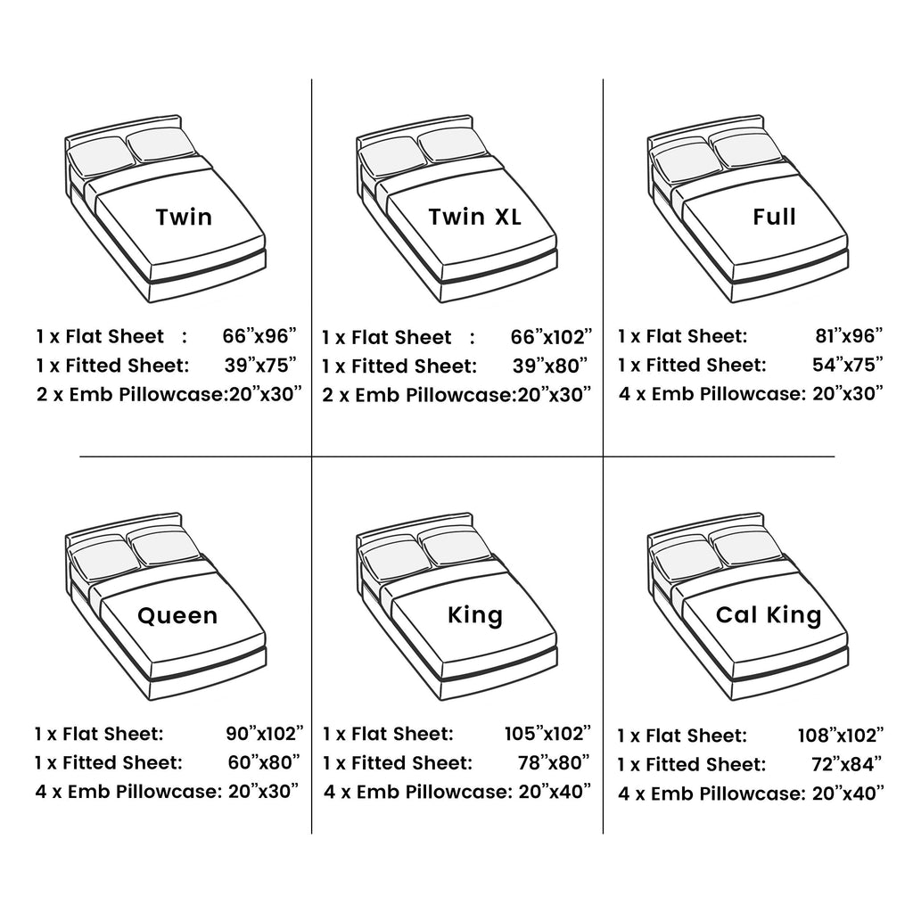 Sheet Set, Six-Piece Brushed Polyester Bedding with 16-Inch Fitted Pocket, Four Pillowcases and Twenty Colors