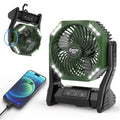Camping Fan 20000mAh Tabletop and Hanging Fan with 4 Speeds, 3-Level LED Light and 180° Vertical Swing