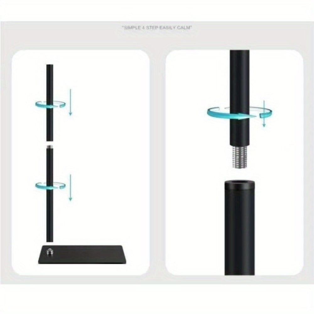 Phone Stand with Flexible Gooseneck Arm and Rotating Holder, 68.9-Inch Metal Support for Hands-Free Viewing