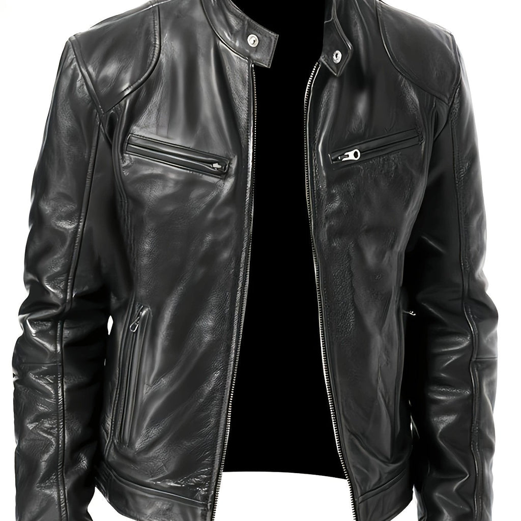 Blake | Klassische Bikerjacke mit Stehkragen