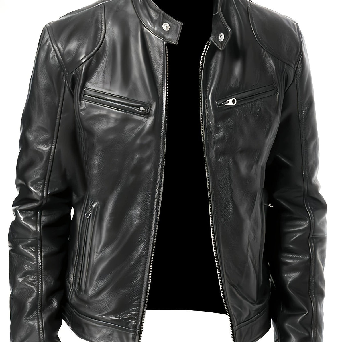 Blake | Klassische Bikerjacke mit Stehkragen