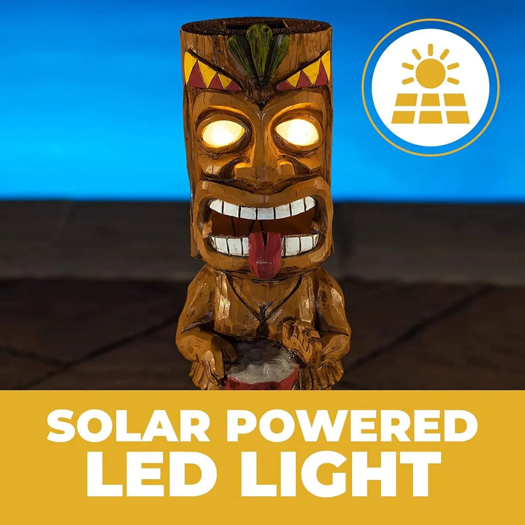 Hawaiian Tiki Man Solar LED Landscape Light