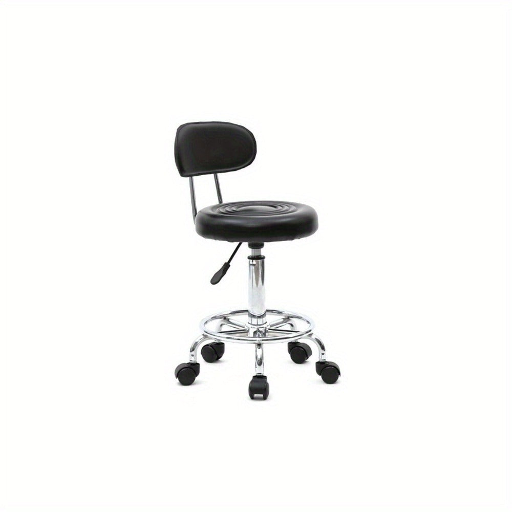 Adjustable Height Bar Stool with Backrest & 360° Swivel - Modern Counter Stool Rotating Chair for Kitchen