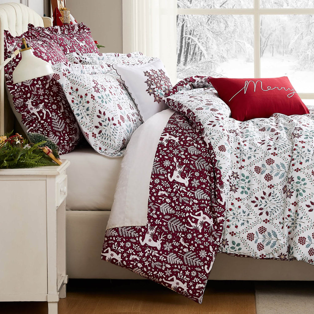 Southshore Fine Linens Holiday Harmony Oversized 7-Piece Comforter Set