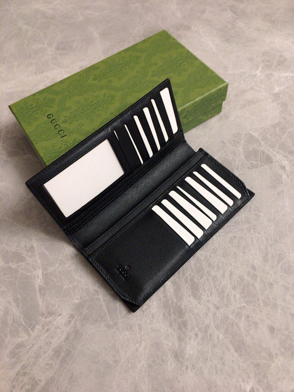 Gucci Signature Long Continental Wallet – GG Embossed Black Leather