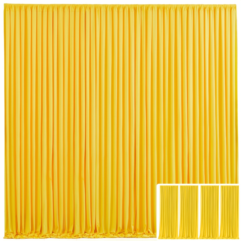 Blackout Backdrop Curtain 4 Pack 5x10 Ft - Heavyweight Nonwoven, Wrinkle-Resistant for Entryways, Bedrooms and Living Spaces