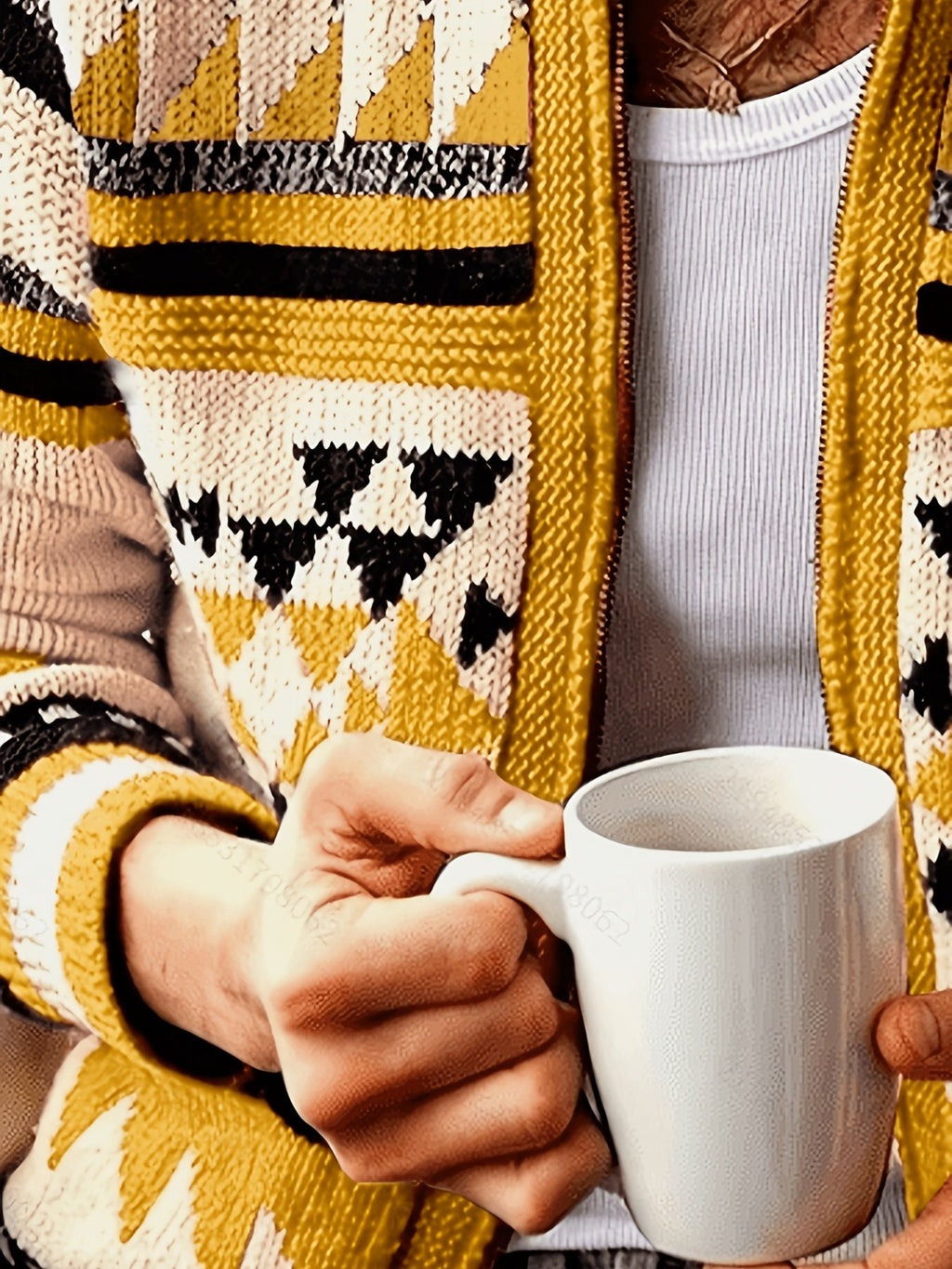 Rylan | Gemusterte Strickjacke mit Reißverschluss