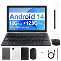 Android Tablet 10.1-Inch 2-in-1 with Android 14, Octa-Core CPU, WiFi 6 and 128GB Internal Storage