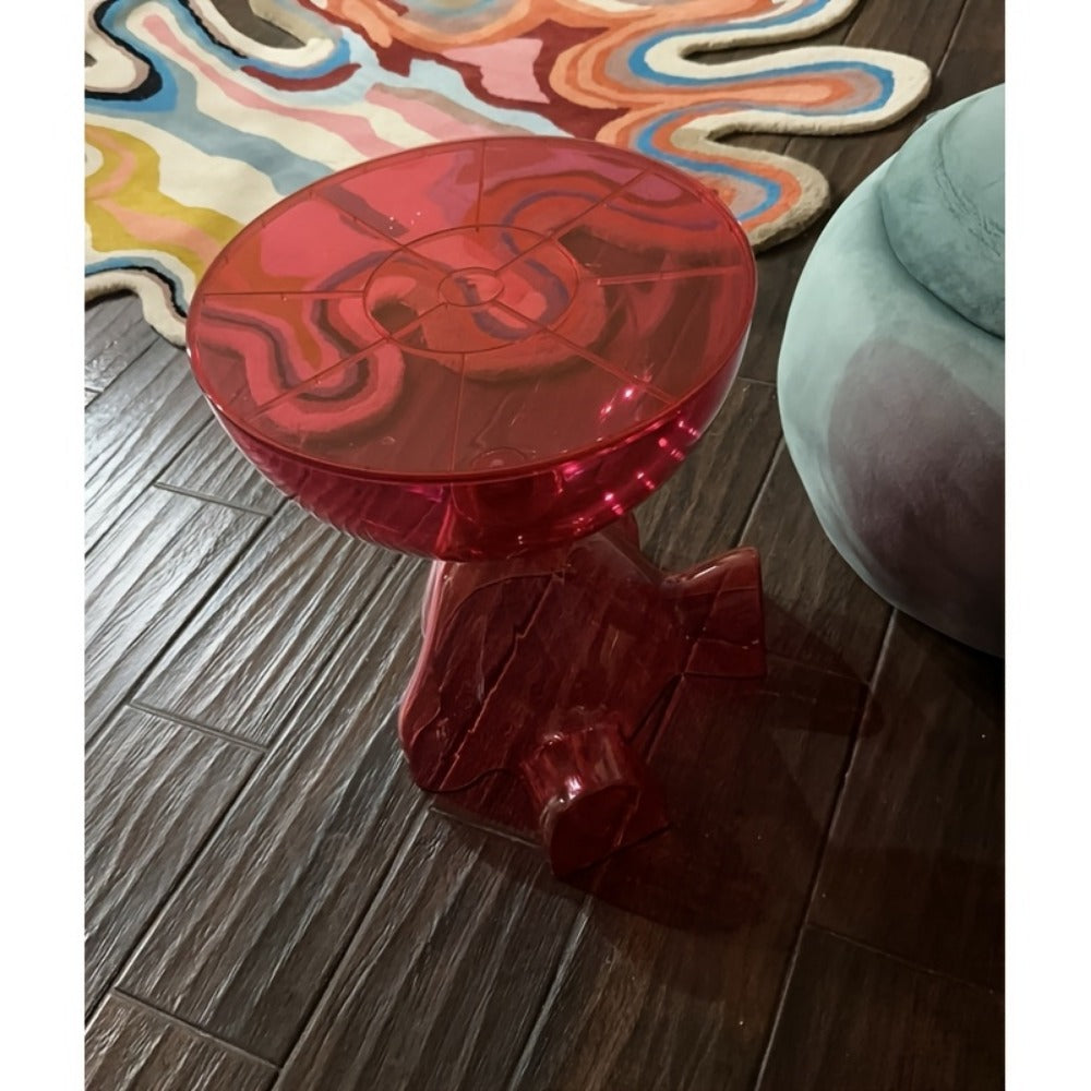 Coffee Table in Transparent Acrylic with Sculptural Hourglass Form and Six Translucent Color Options