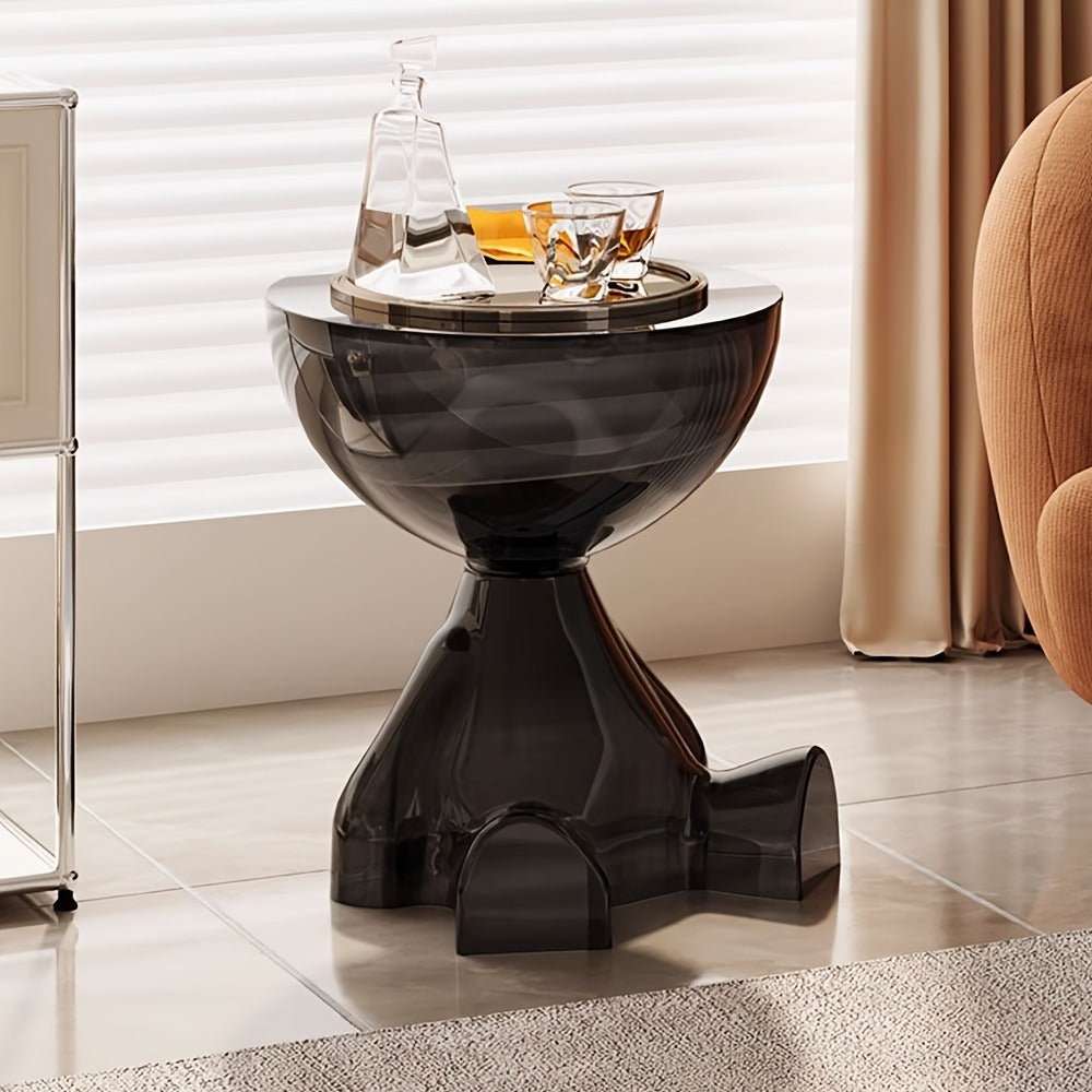 Coffee Table in Transparent Acrylic with Sculptural Hourglass Form and Six Translucent Color Options