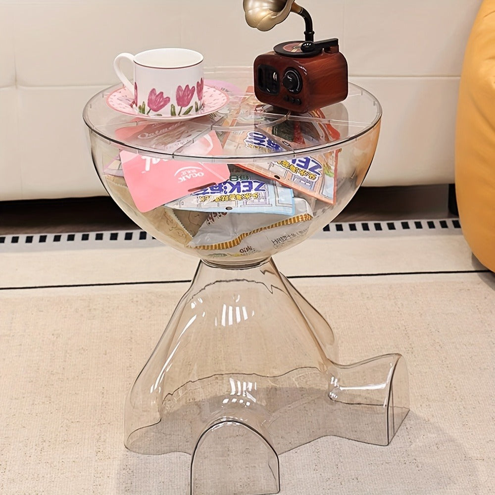 Coffee Table in Transparent Acrylic with Sculptural Hourglass Form and Six Translucent Color Options