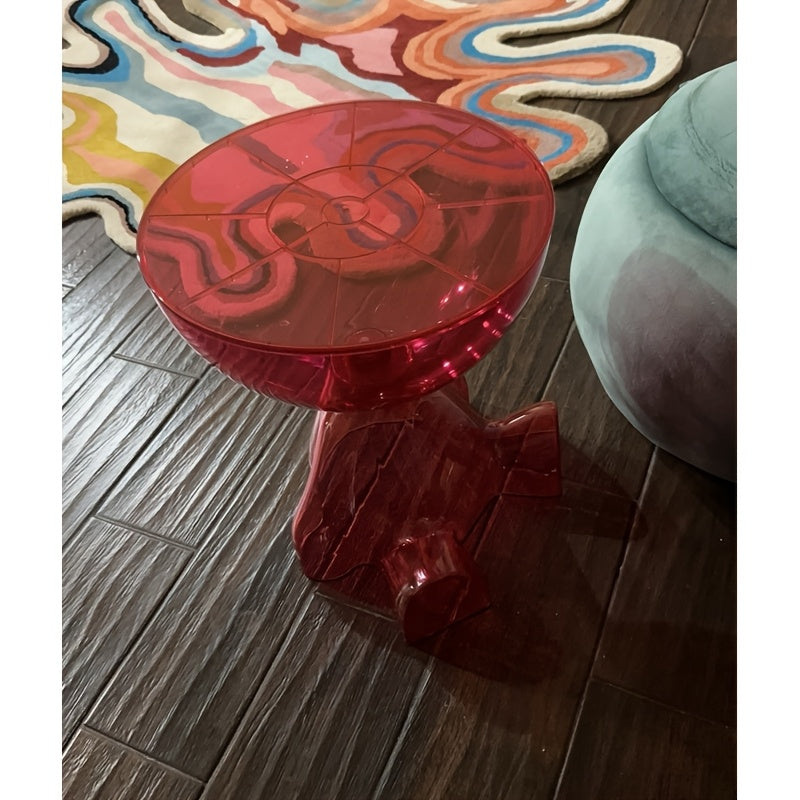 Coffee Table in Transparent Acrylic with Sculptural Hourglass Form and Six Translucent Color Options