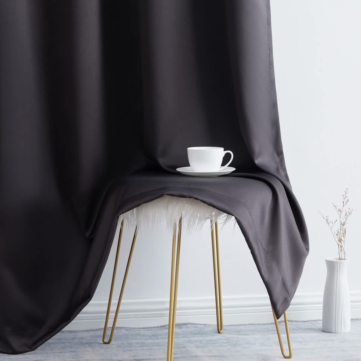 Thd Lawrence 100% Full Blackout Thermal Insulated Energy-Saving Grommet Curtain Panels (Set of 2)