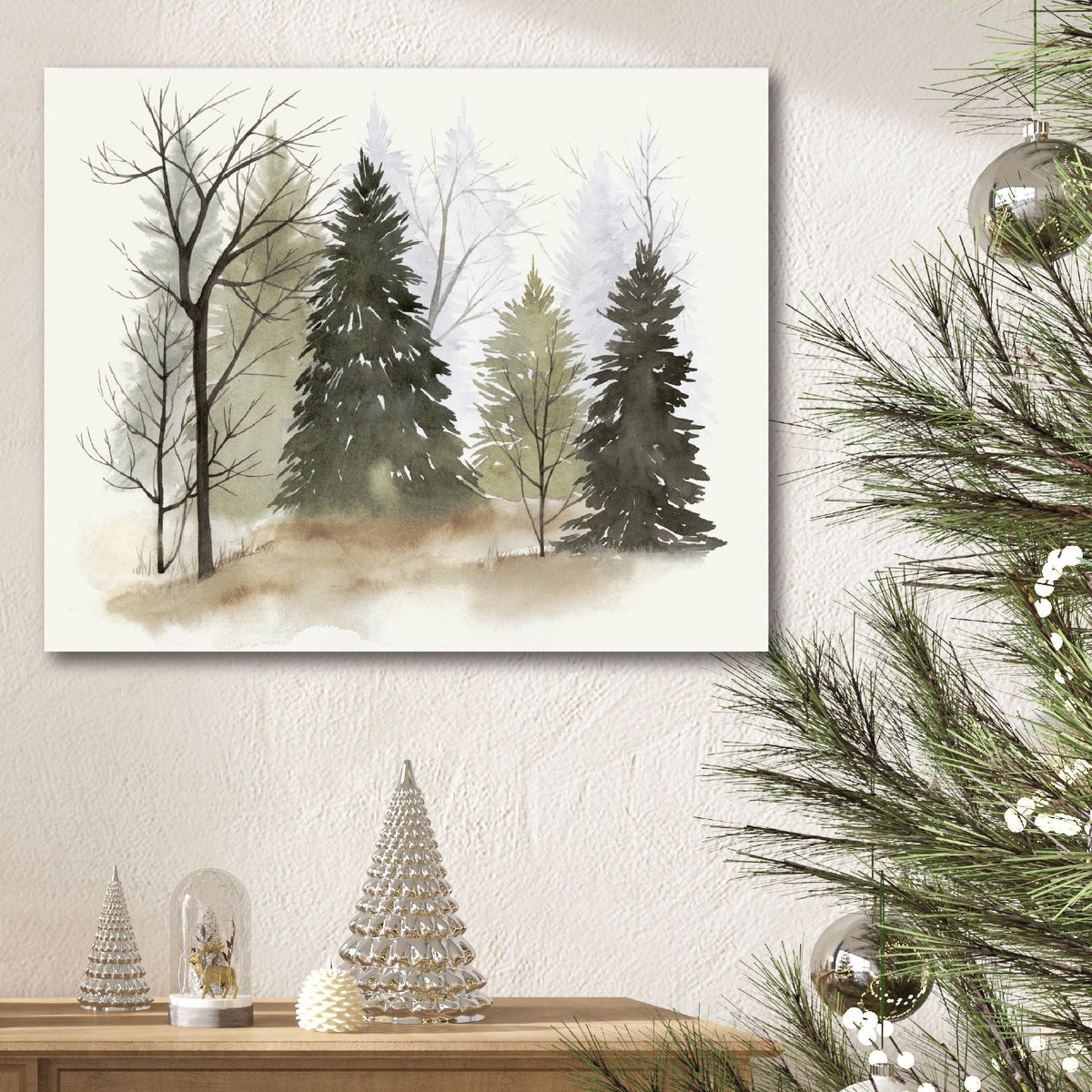 Pine Trees Gallery-Wrapped Canvas Wall Art