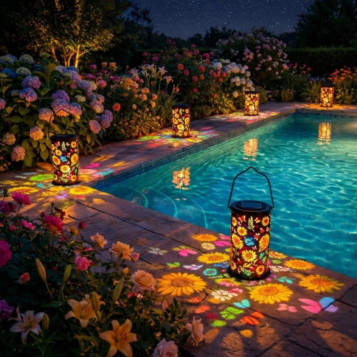 Sunflower Butterfly Hollow Solar Lantern