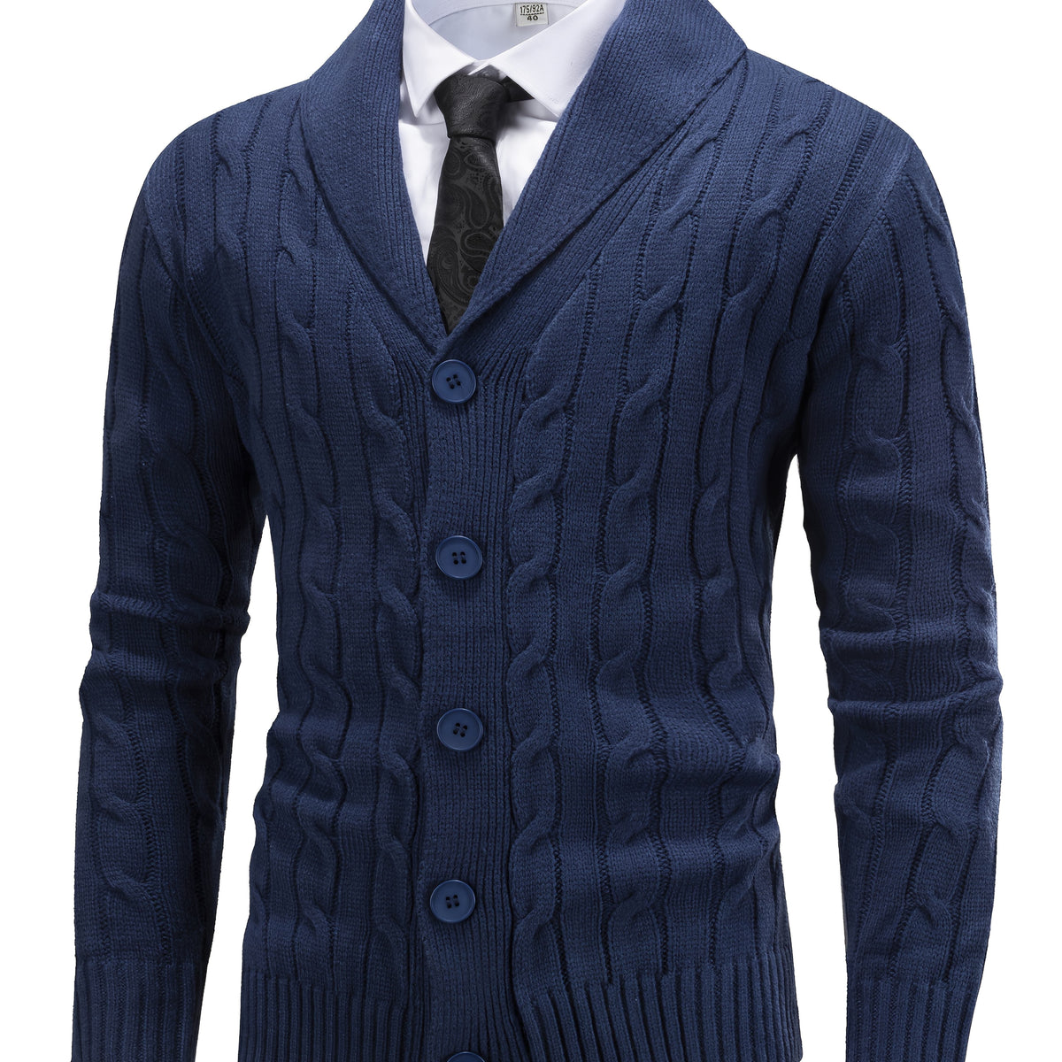 Elliot | Strickjacke mit Schalkragen und Zopfmuster