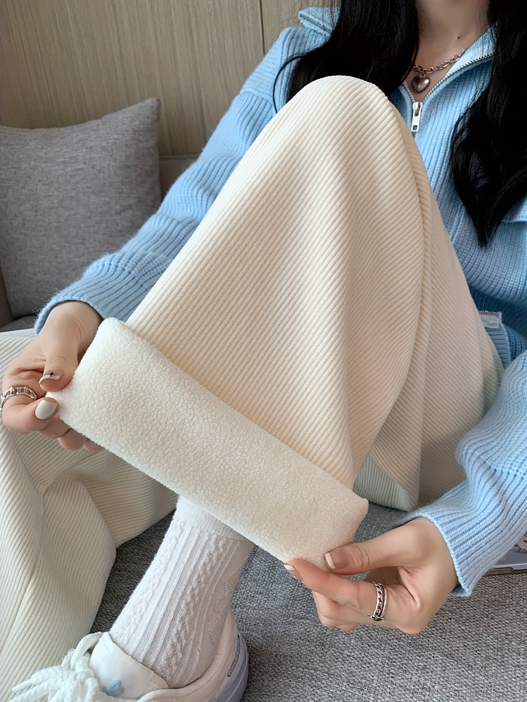 Lena | Weite Hose mit Fleecefutter