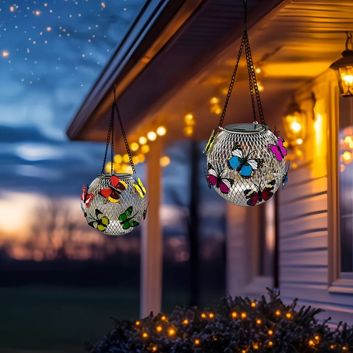 Butterfly Mesh Solar Hanging Lantern