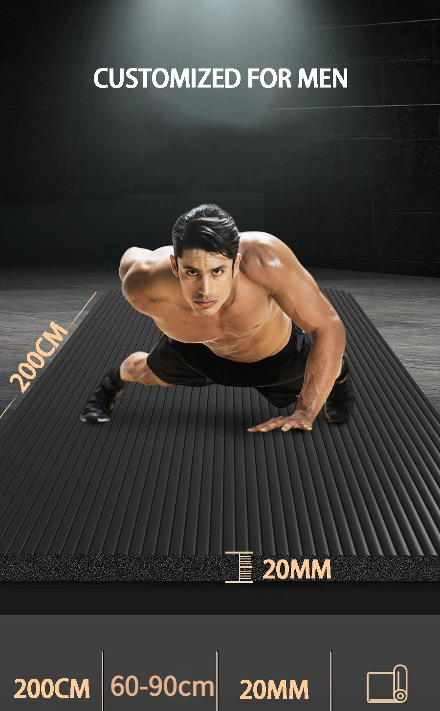 20mm Thick Yoga Mat, Extra Long 79 x 35-Inch Non-Slip Exercise Mat for Pilates, Stretching and Home Fitness