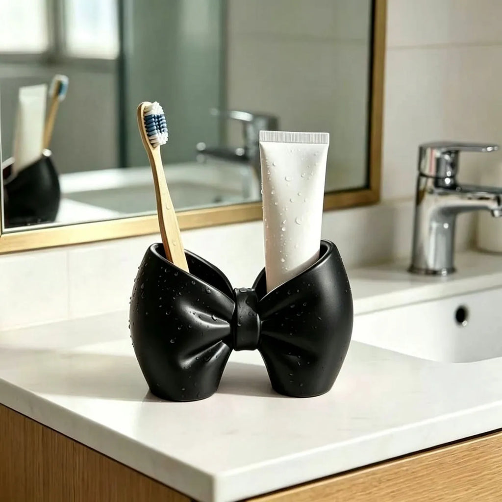 Dual Slot Bowknot Desktop Storage Holder