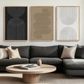 3Pcs Modern Abstract Line Canvas Wall Decor（No Frame）
