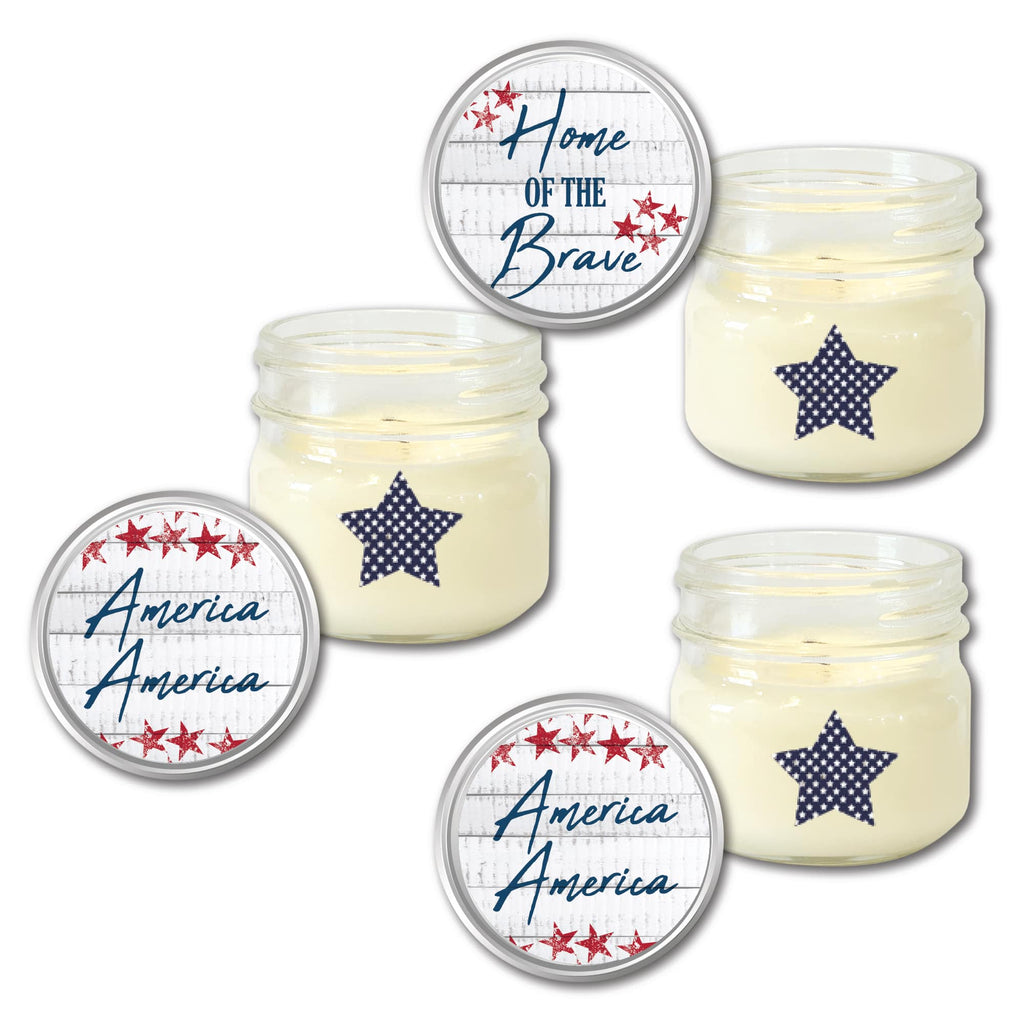 Celebrate 250 Home of the Brave 8 Oz Citronella Soy Wax Candle 3-Piece Set with Wounded Warrior Project