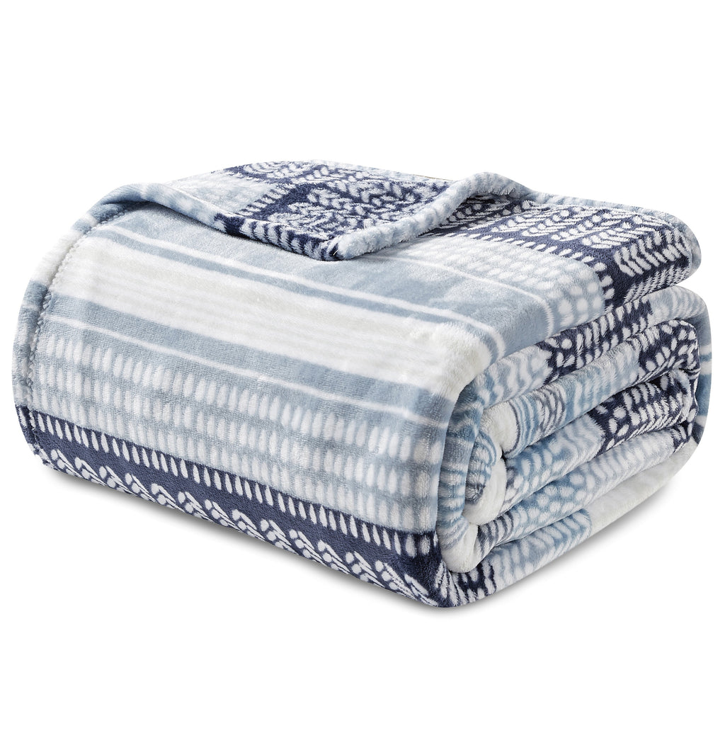 Elegant Comfort Printed Bed or Oversized Couch Blanket - Lightweight for All Season Warmth