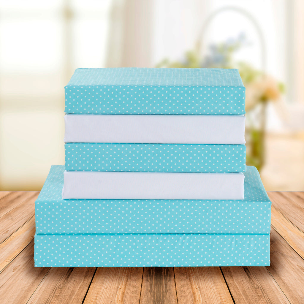 Elegant Comfort 6-Piece Polka Dot Printed Sheet Set - Soft as a Hotel Premium Quality