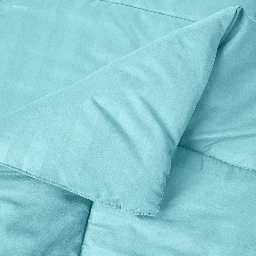 Elegant Comfort 8-Piece Dobby Stripe Comforter Set - Includes 4-Piece Sheet Set with Double Sided Storage Pockets
