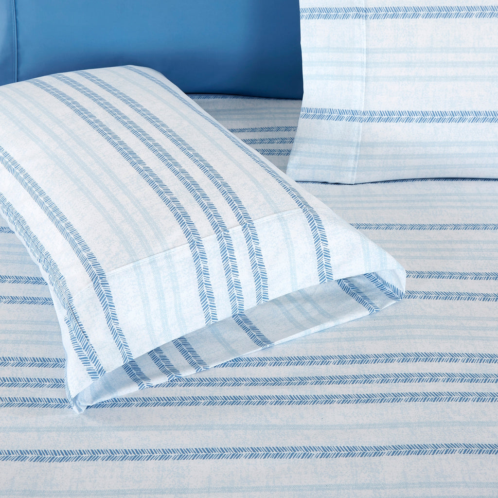 Elegant Comfort 6-Piece Floral and Stripe Pattern Sheet Set - Soft as a Hotel Premium Quality Bedding