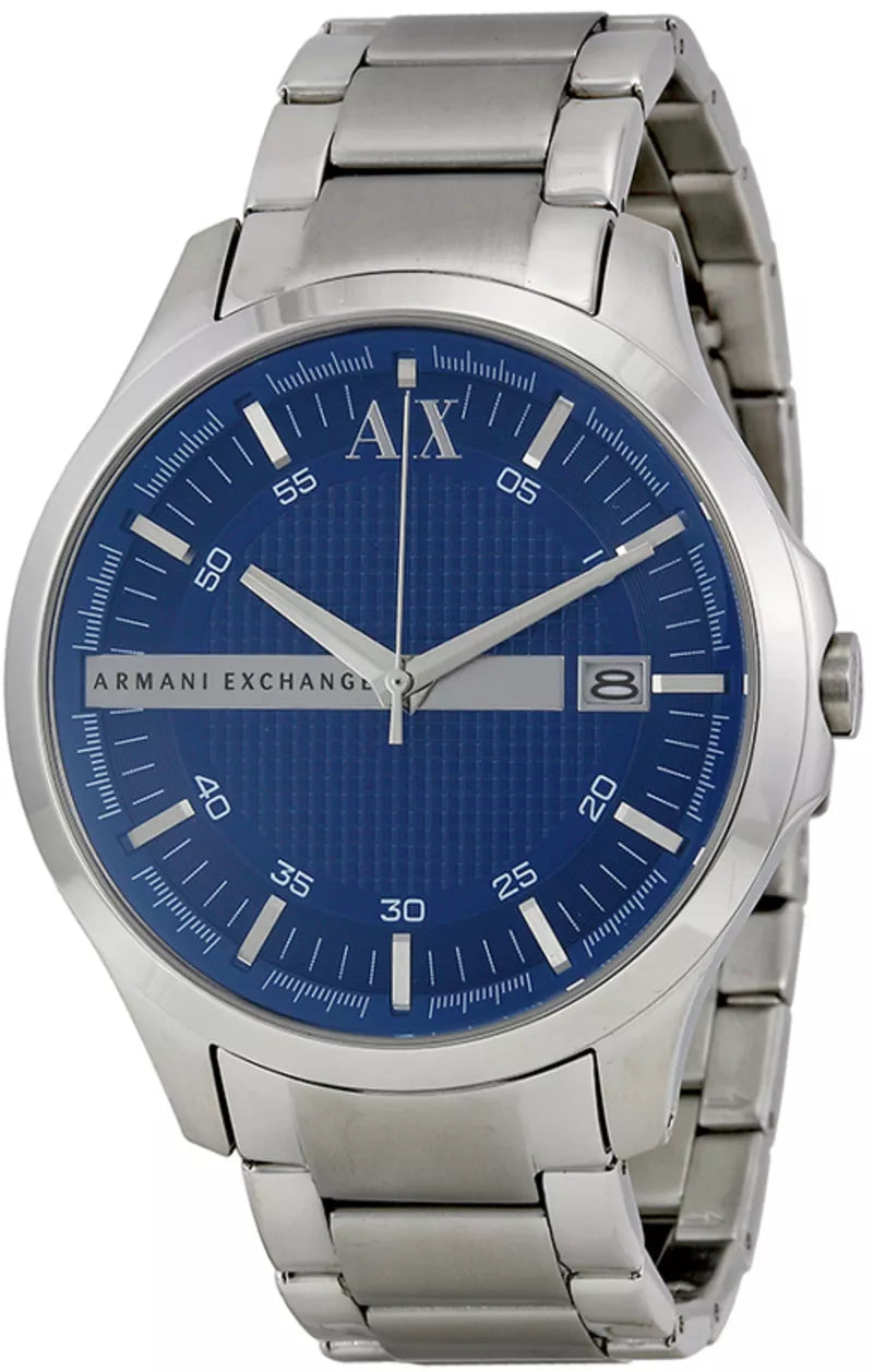 Armani Exchange Hampton AX2132 Herren-Chronograph – Blaues Zifferblatt mit silbernem Edelstahlarmband