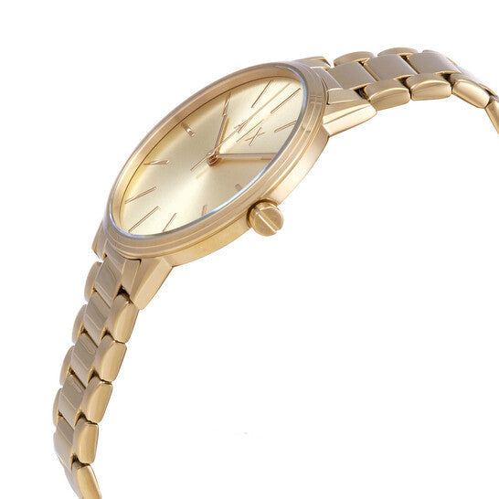Armani Exchange Cayde AX2707 Herren-Analoguhr – Goldfarbenes Zifferblatt mit passendem Edelstahlarmband in Gold