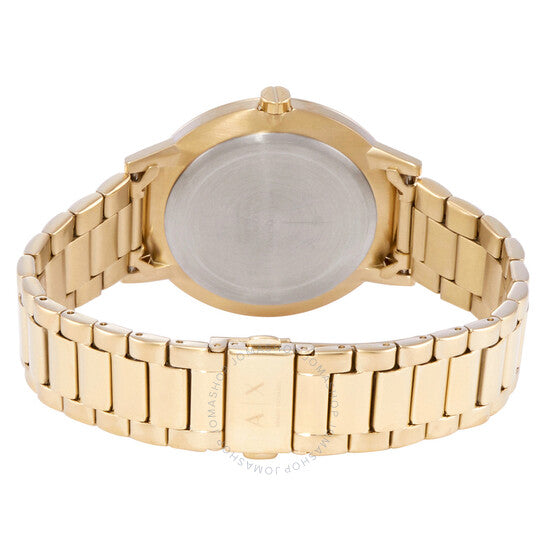 Armani Exchange Cayde AX2707 Herren-Analoguhr – Goldfarbenes Zifferblatt mit passendem Edelstahlarmband in Gold
