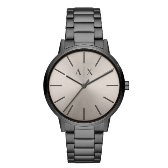 Armani Exchange Cayde AX2722 Herren-Analog-Uhr – Graues Zifferblatt mit passendem grauem Edelstahlarmband