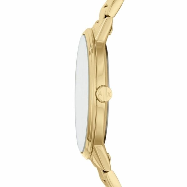 Armani Exchange Cayde AX2707 Herren-Analoguhr – Goldfarbenes Zifferblatt mit passendem Edelstahlarmband in Gold