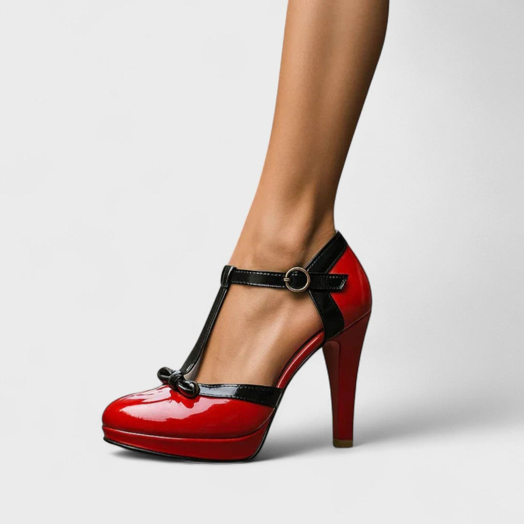 Amanna | Klassische T-Strap-Sandaletten mit hohem Absatz