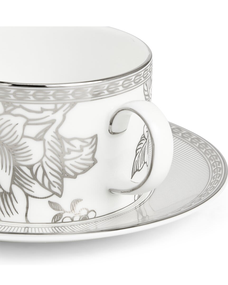 Wedgwood Silver Tonquin Teacup Saucer