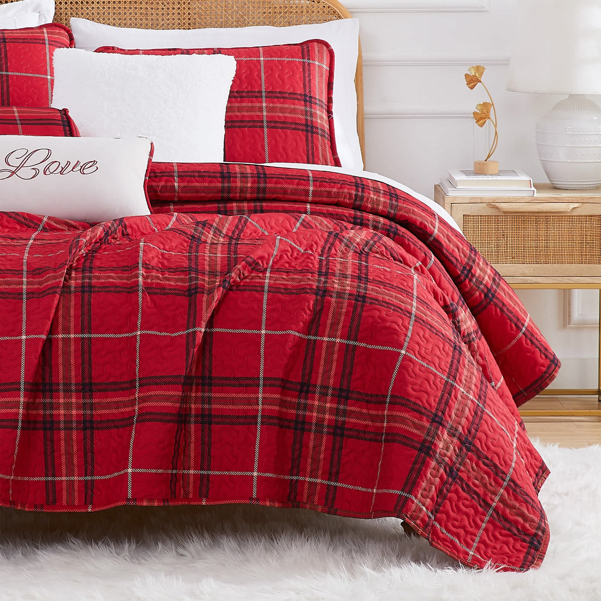 Southshore Fine Linens Vilano Plaid 6PC Quilt Set