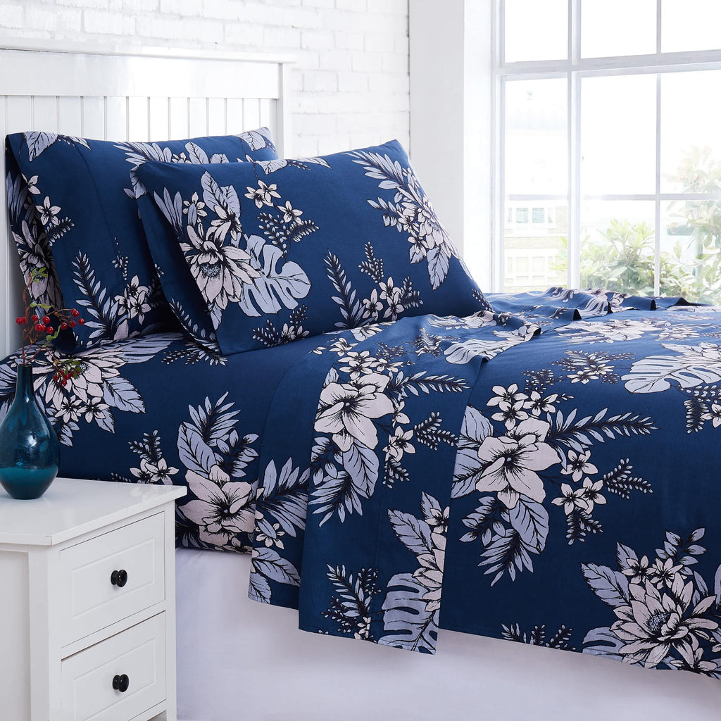 Southshore Fine Linens Flora Extra Deep Pocket 100% Cotton Printed Sheet Set