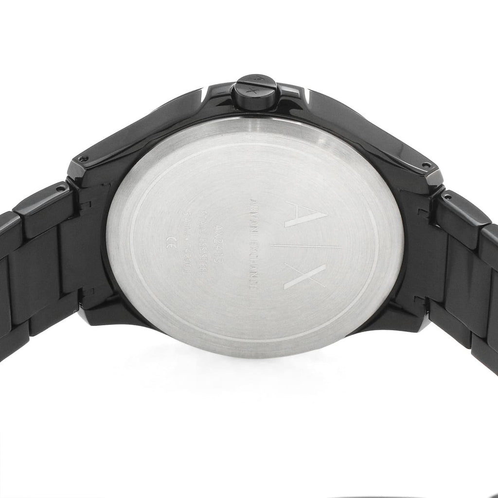 Armani Exchange Hampton AX2413 Herren-Chronograph – Schwarzes Zifferblatt mit schwarzem Edelstahlarmband