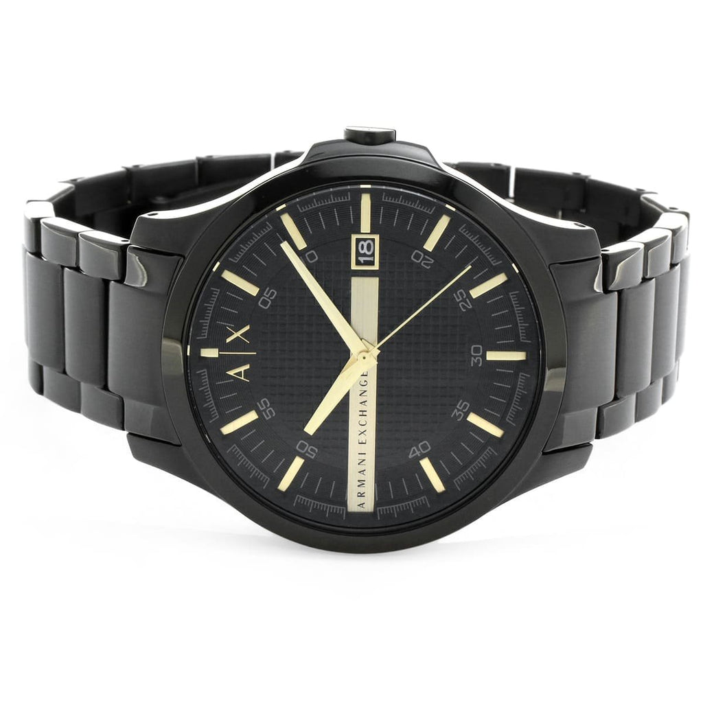 Armani Exchange Hampton AX2413 Herren-Chronograph – Schwarzes Zifferblatt mit schwarzem Edelstahlarmband