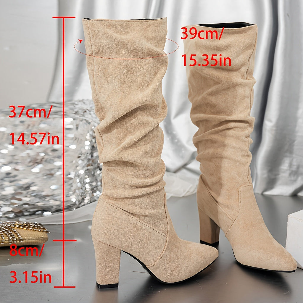 Isolde | Lässige Kniehohe Stiefel mit Absatz
