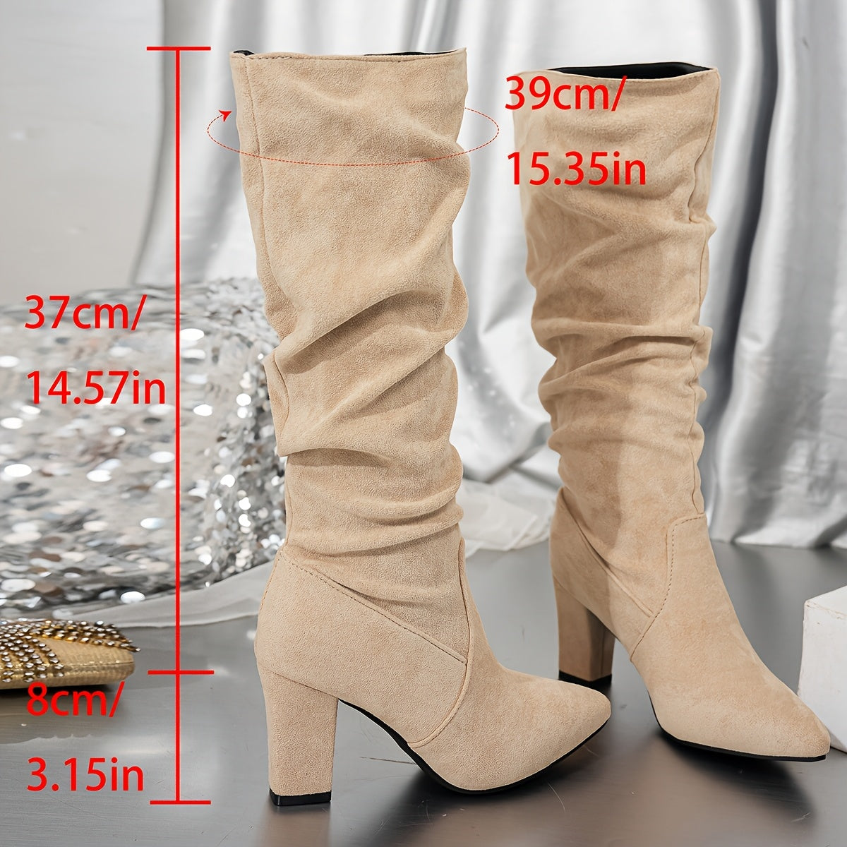 Isolde | Lässige Kniehohe Stiefel mit Absatz