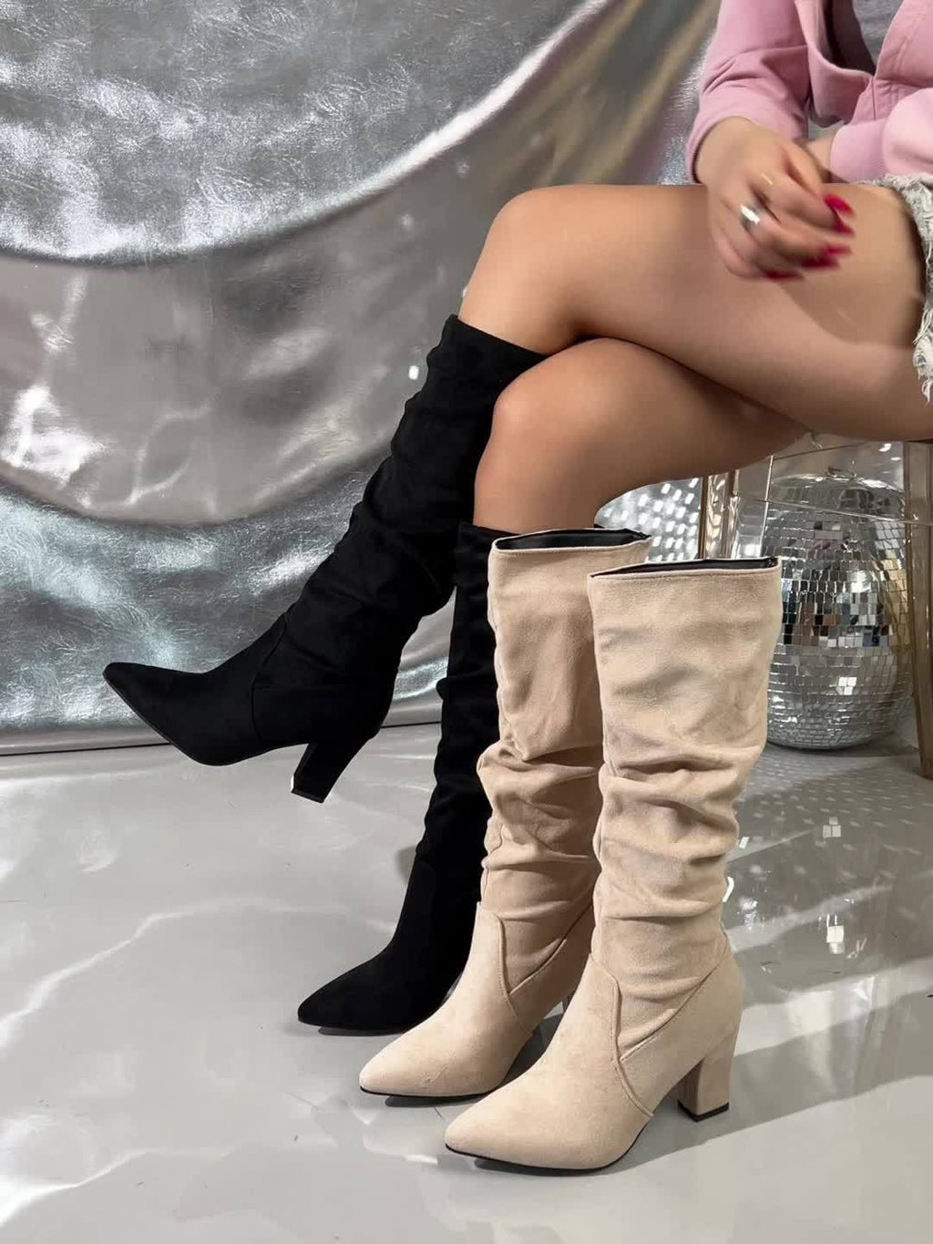 Isolde | Lässige Kniehohe Stiefel mit Absatz