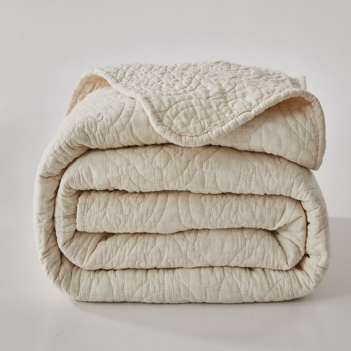 Patina Vie 3 Piece 100% Cotton Stitched Embroidered Quilt Set