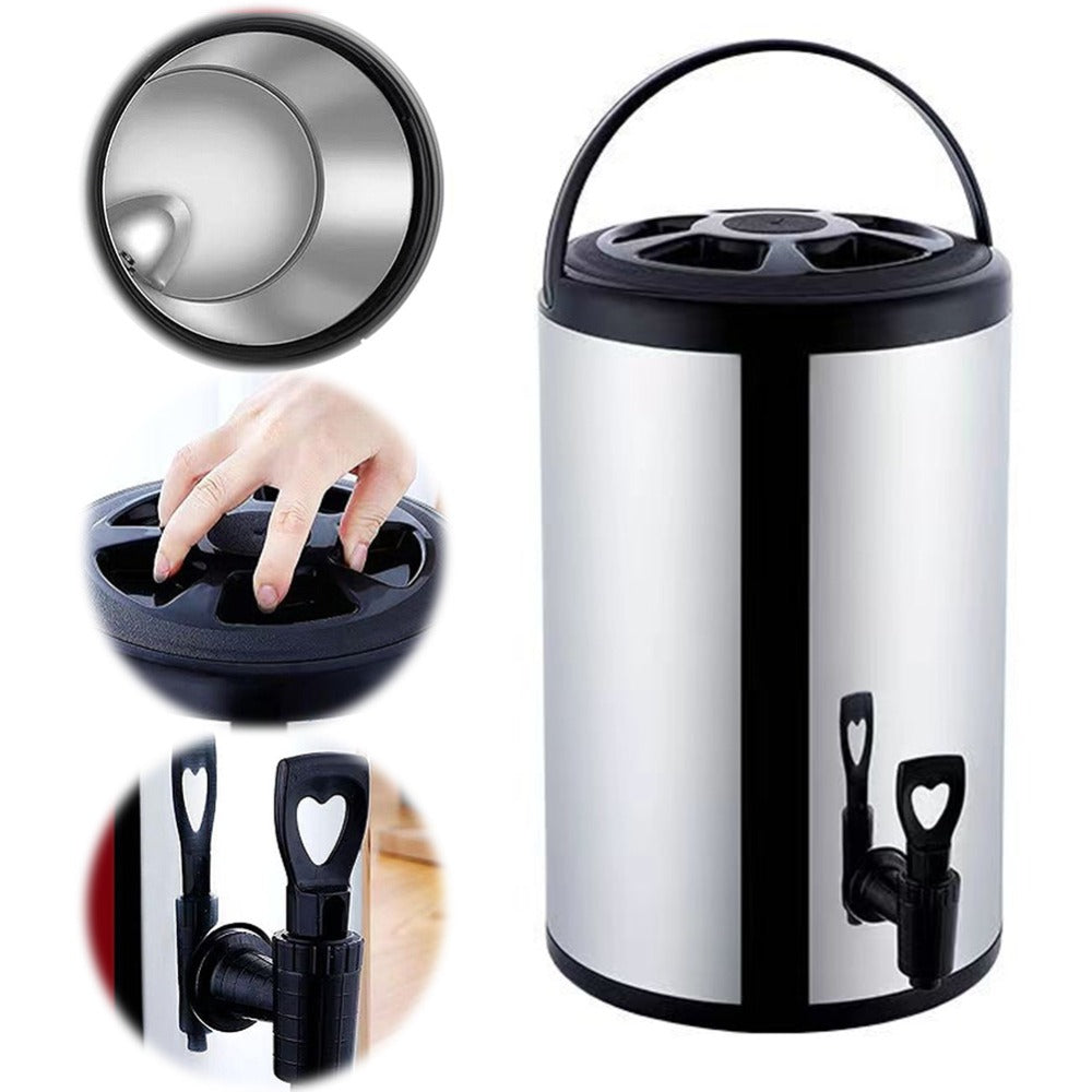 Beverage Dispenser with Spigot Insulated Drink Bucket for Hot Cold Coffee Tea Juice Water Party Catering Drink Container 6L