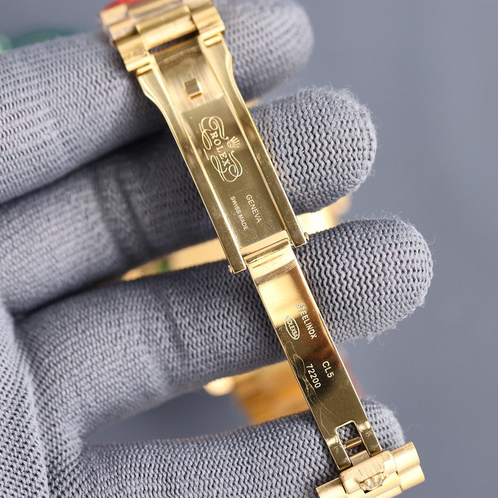 Rolex Day-Date Iced Out – Yellow Gold Diamond Pavé Dial Ruby Baguette Bezel President Bracelet