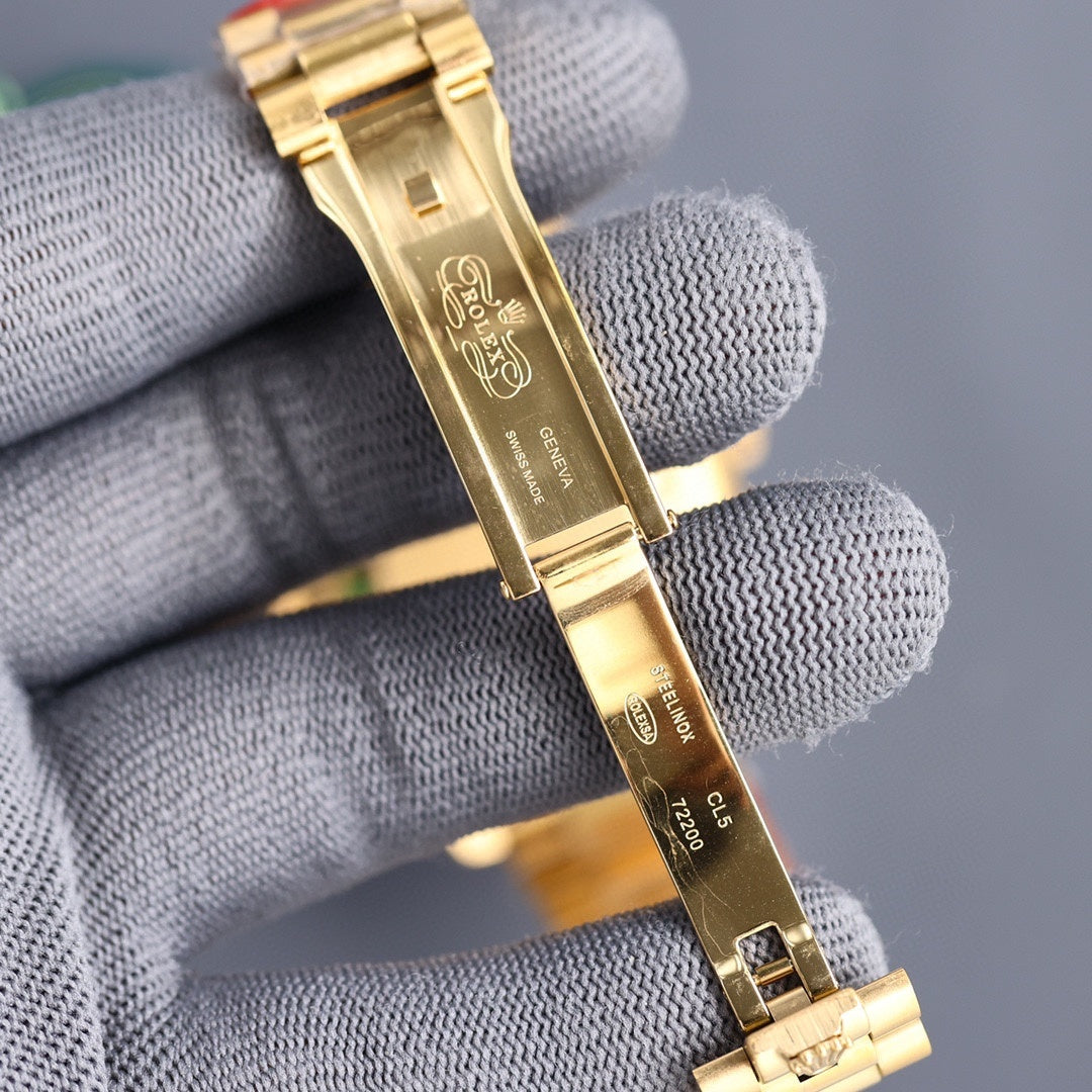 Rolex Day-Date Iced Out – Yellow Gold Diamond Pavé Dial Ruby Baguette Bezel President Bracelet
